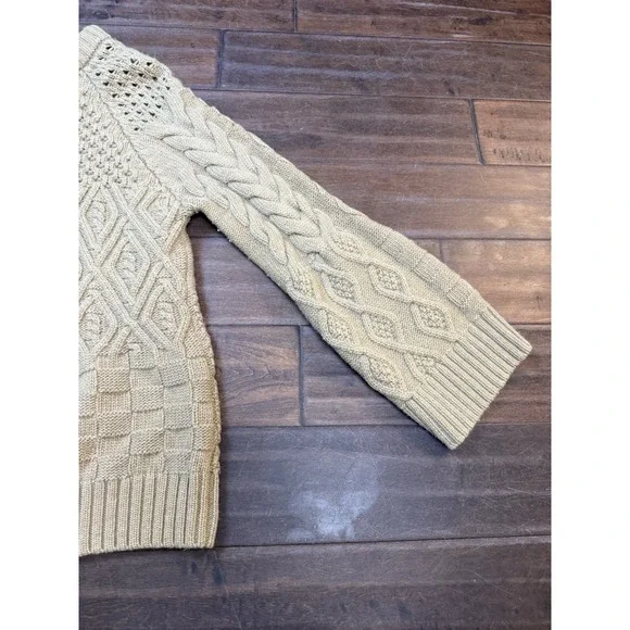 Ami Amalia‎ Cable Knit Sweater Italian Merino WoolBrownWomens Size Medium